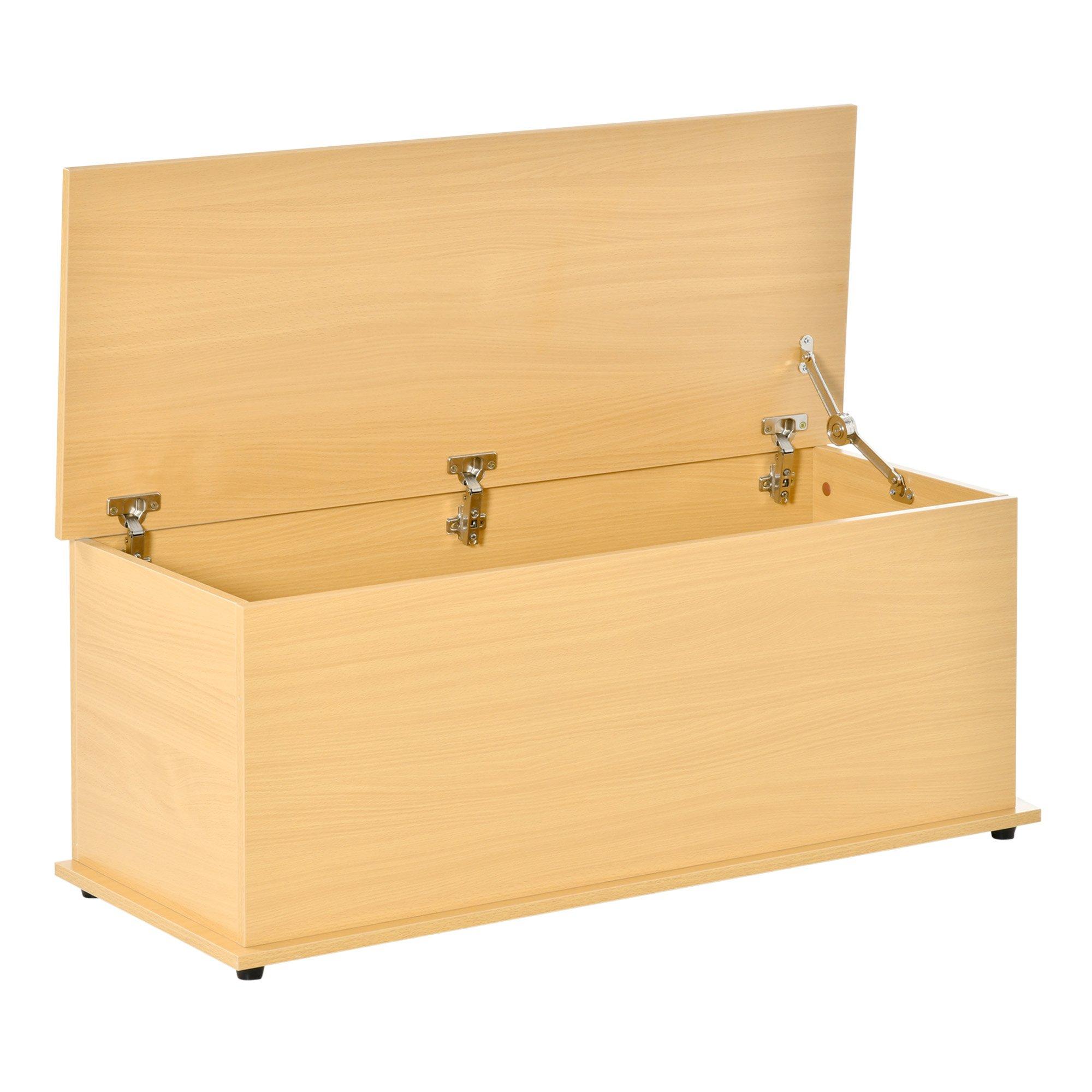 Storage Box Chest with Lid Wooden Trunk Organiser Spacious Chipboard